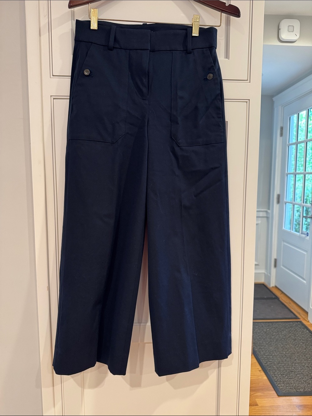J. Crew Dark Navy Wide-Leg Cropped Trousers